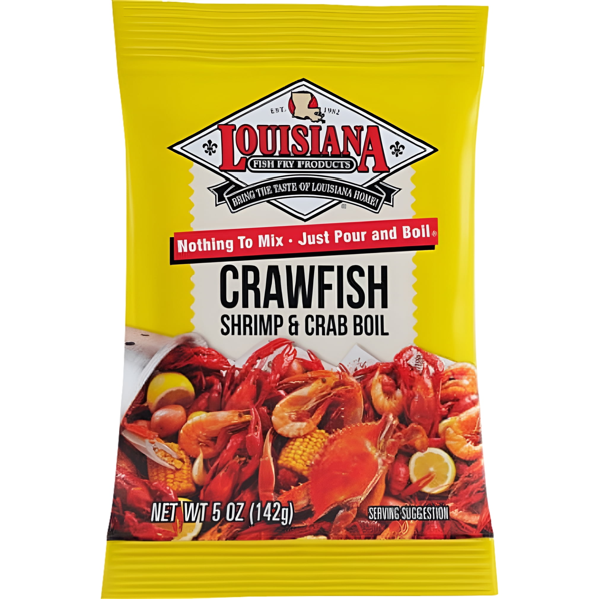 Louisiana Fish Fry Crawfish, Crab and Shrimp Boil, 5 oz Bags