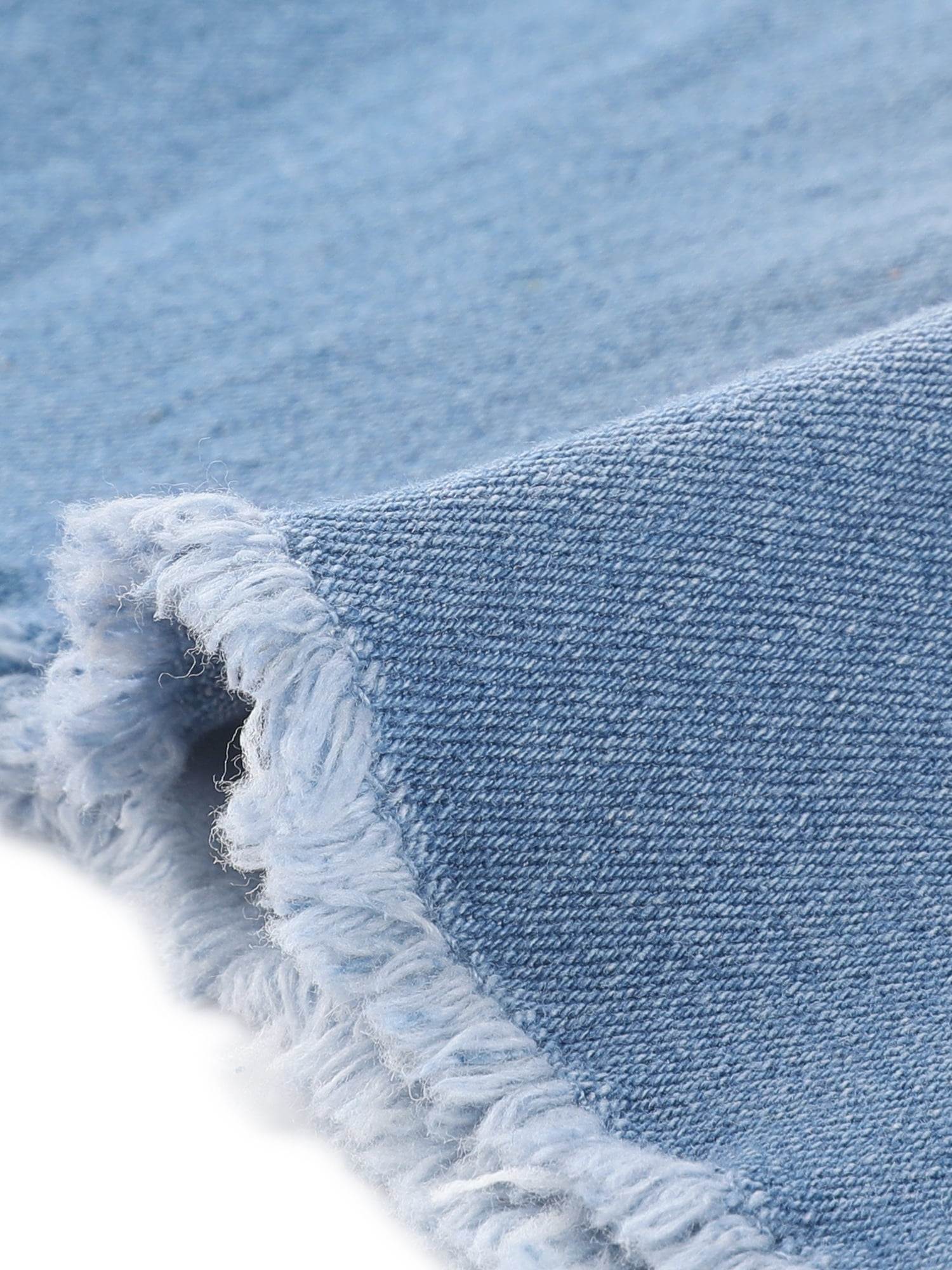 DARING DIVA Women's Ripped Hem Washed Jeans Denim Skirt M Sky Blue