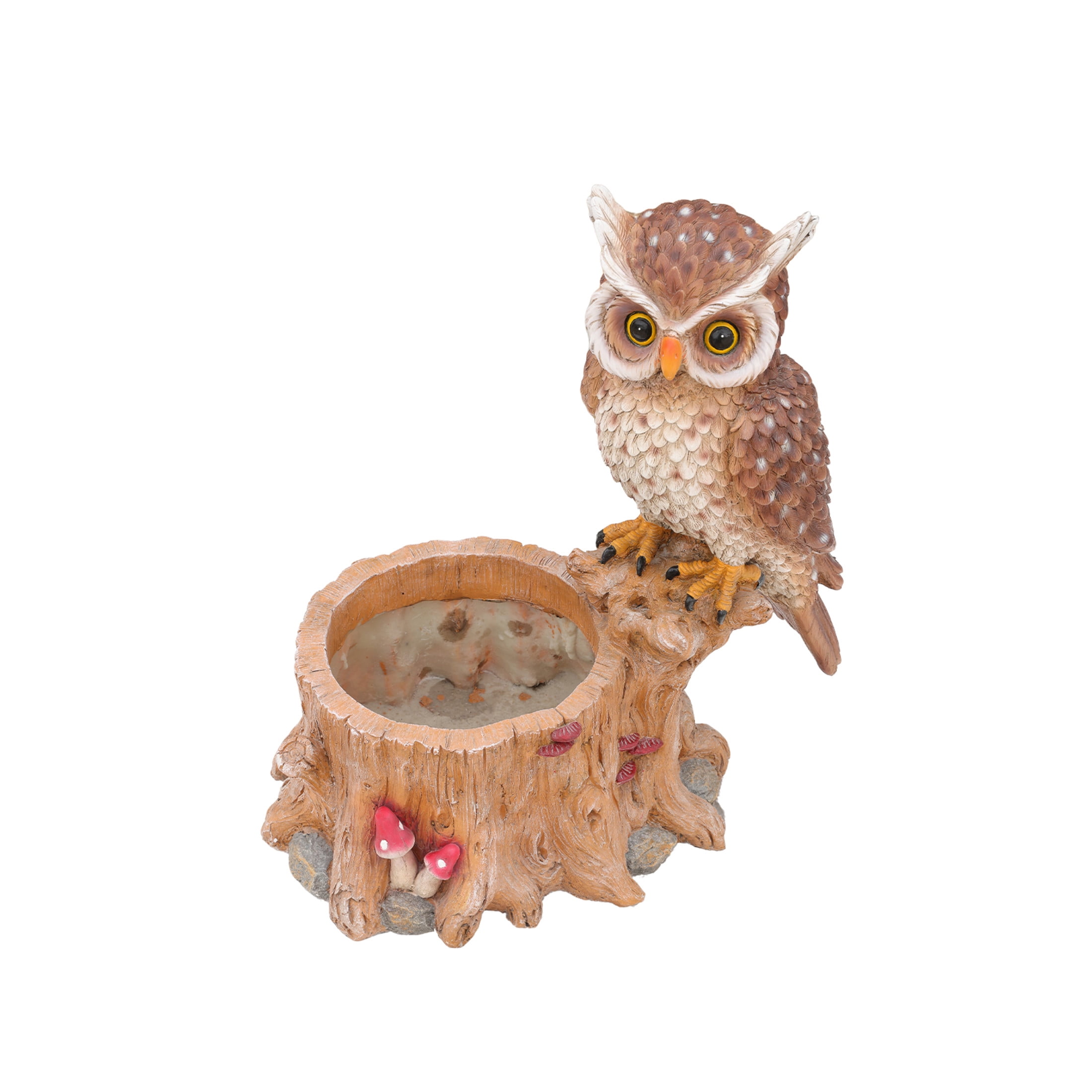 Noble House Owl Garden Planter Pot, Whimsical Resin Figurine Flower Pot for Outdoor Porch and Yard Decor, Multicolor