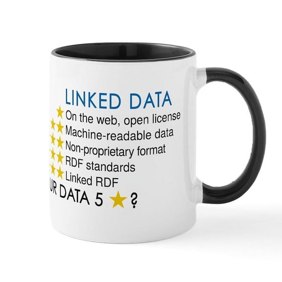 CafePress - Five Star Linked Data Mugs - 11 oz Ceramic Mug - Novelty Coffee Tea Cup