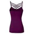 thumbnail image 3 of URBAN DAIZY Women's Seamless Triple Criss Cross Front Cami Top Lattice Strappy Tank Spaghetti Strap Camisole Undershirt A33_6660 Dark Plum L/XL, 3 of 7