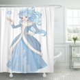 thumbnail image 1 of ABPHQTO Cortina de ducha de poliéster azul princesa de la reina de las nieves con varita mágica hada 152x180 cm ABPHQTO PKNMT60x72Shower-3268, 1 of 2