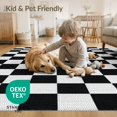 thumbnail image 4 of ODIKA 3'x5' Washable Throw Rug Stain Resistant, Low Profile, Non-Slip Grid Checkered Race Contemporary Checkerboard Car Classroom Checker for Entryway, Kitchen, Mudroom, 4 of 7