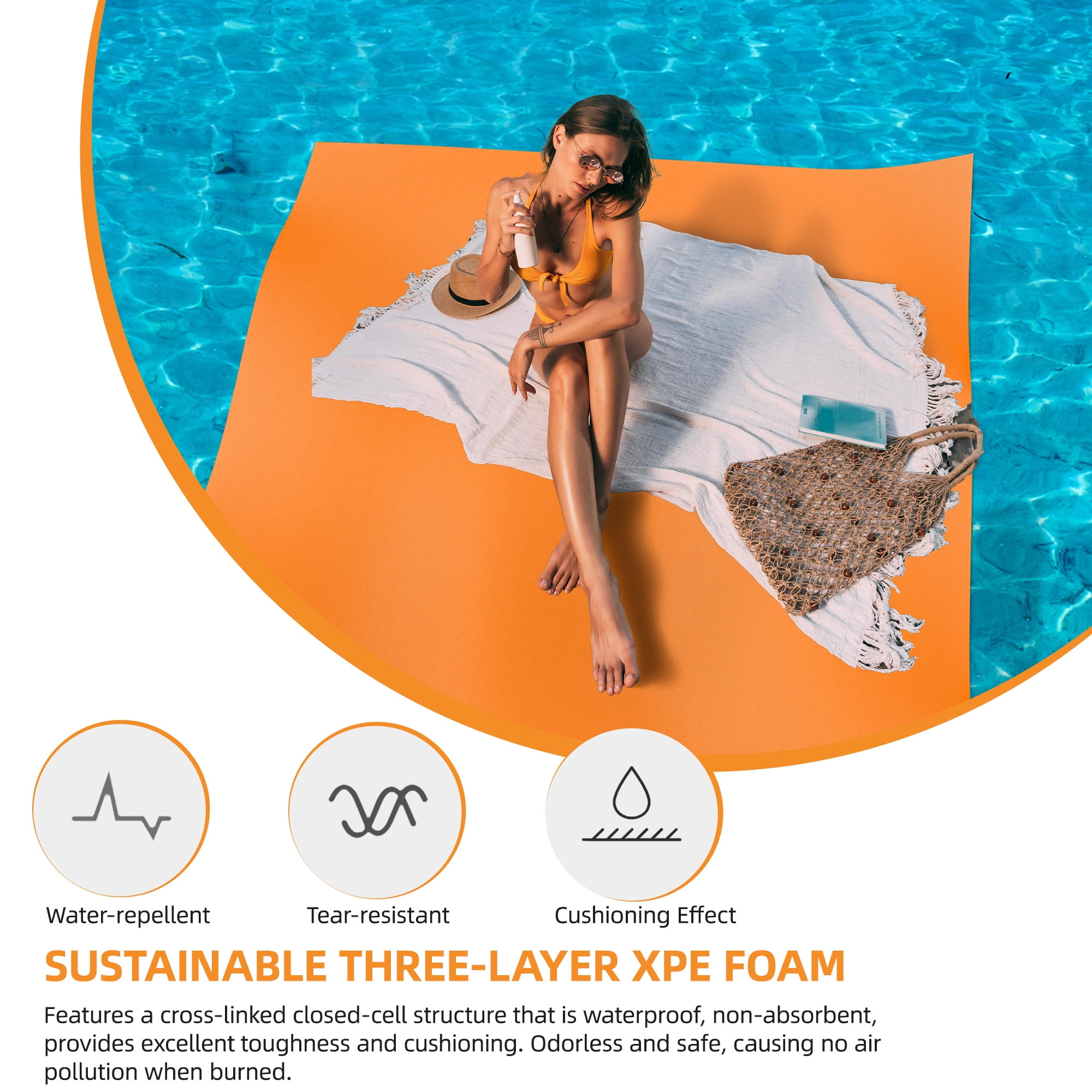 Uforic Water Floating Mat, 9x6ft Lily Pad Inflatable For Pool Lake River Ocean Outdoor Water Activities