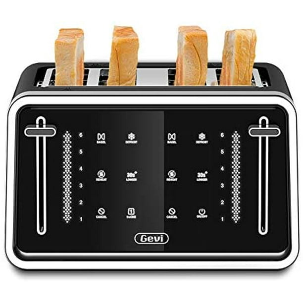 Gevi 4 Slice Toaster LED Digital Touchscreen ExtraWide Slots Bagel