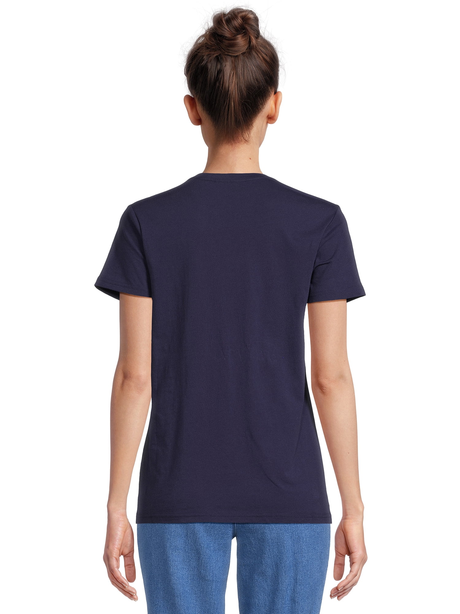 RealSize Women's V-Neck Graphic Tee with Short Sleeves, Sizes XS-3XL