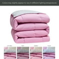 thumbnail image 5 of Nestl Queen Comforter Set, 3 Piece Bed in a Bag, Reversible Down Alternative Bedding Set, Pink & Light Gray, 5 of 10