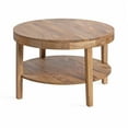 thumbnail image 4 of Kate and Laurel Talcott Tiered Modern Round Coffee Table, 28 x 28 x 18, Natural Wood, Transitional Two-Tier Circle Living Room Table with Storage and Mango Wood Construction, 4 of 8