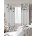thumbnail image 4 of Purple Lavender Blackout Curtains for Bedroom Living Room Darkening Curtains 54 Inch Long Spring Pastoral Wildflowers Botanical Short Curtain for Small Window Treatment Grommet Drapes 52"x54"x2, 4 of 9