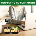 thumbnail image 2 of BagDream 60 Pack Meal Prep Containers 2 Compartment with Lids Reusable Food Storage Containers, Bento Box, BPA Free, Stackable, Microwave, 32 oz, 2 of 7