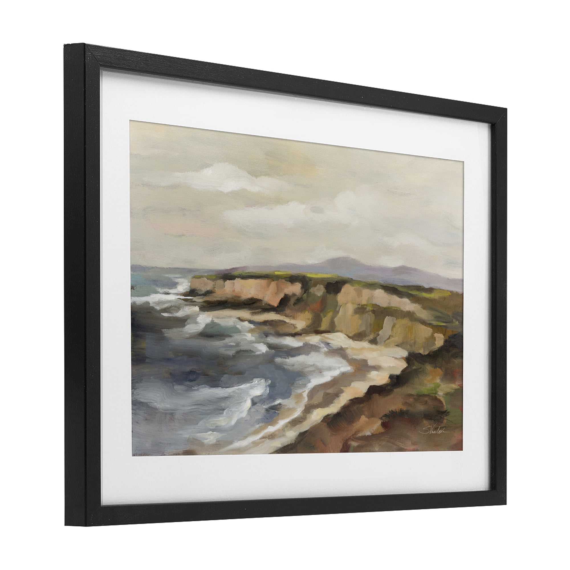 Stupell Industries Rocky Coast Expression Black Framed Print Under Glass, design by Silvia Vassileva