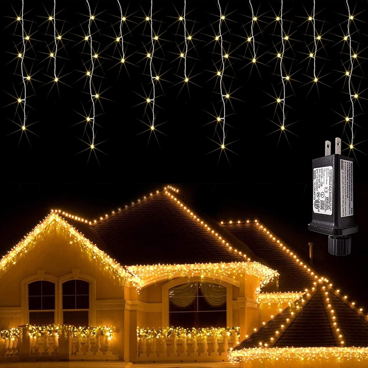 10ft-100ft 96-960 LED Snowing Hanging Icicle Curtain Lights Outdoor Indoor Decor 