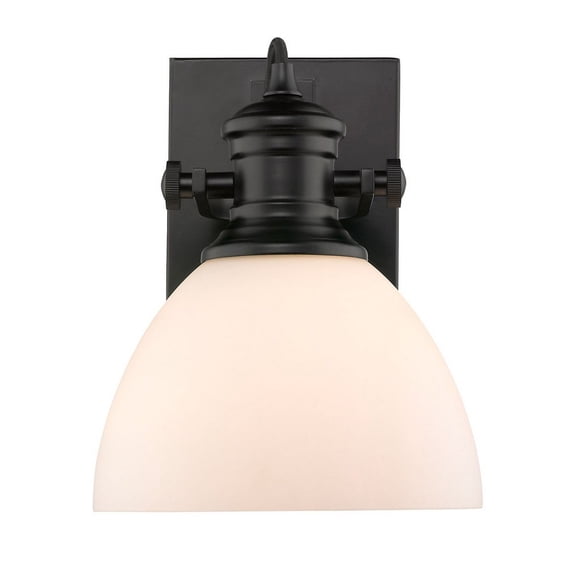 1 Light Vanity Light in Traditional Style 8.75 inches High By 6.88 inches Wide-Black Finish-Opal Glass Color Bailey Street Home 170-Bel-4158967