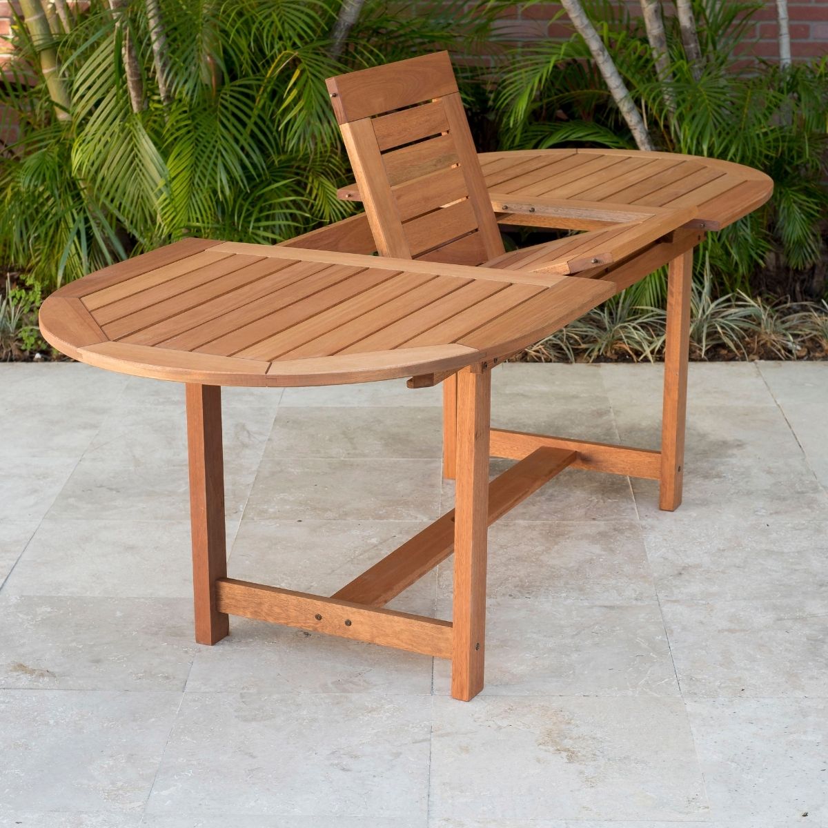 Amazonia Golden 7 Pieces Eucalyptus Wood Oval Outdoor Dining Set, Ideal for Patio