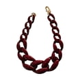 thumbnail image 2 of Collar de cadena cubana hecho a mano Minnieouse pieza llamativa Vino rojo, 2 of 6
