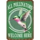 thumbnail image 1 of Placa Metal Vintage Colibrí Pintura Hierro Rectangular Arte La Pared 20x30cm, 1 of 9