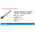 thumbnail image 2 of Front Inner Tie Rod End - Compatible with 2005 - 2009 Subaru Outback 2006 2007 2008, 2 of 2