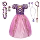 thumbnail image 1 of Disney vestido de princesa Rapunzel para niños, conjunto de disfraces enredados, ropa de fantasía para fiesta de cumpleaños, Carnaval y Halloween, 1 of 4