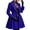 Blue #017, variant on Single Button Winter Coats for Women Lapel Flared Hem Cinched Waist Fall Formal Outerwear, L