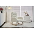 thumbnail image 3 of Nursery Rocking Chair Cotton Linen Fabric Adjustable Footrest Sturdy Construction - Comfortable Seating for Home Relaxation, 3 of 18