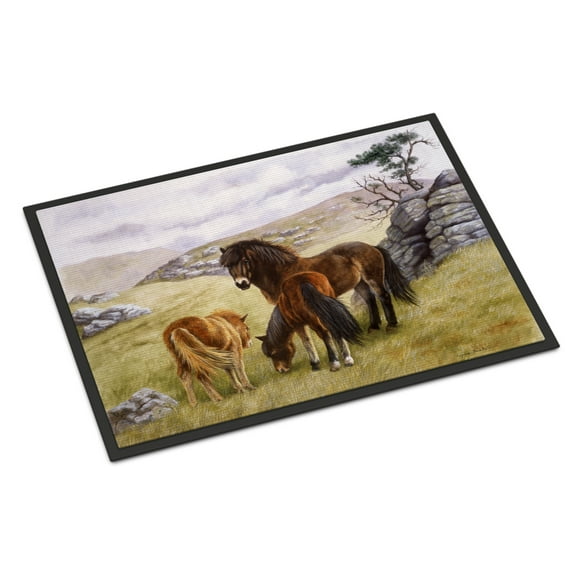 Horses in the Meadow Doormat 18x27