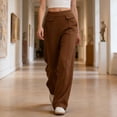 thumbnail image 7 of Admvng Pants for Women Straight Leg Elastic High Waisted Front Seams Flap Pockets Trousers, 7 of 7