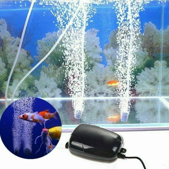 Costyle Aquarium Air Pump with 2 Air Stone Air Tube Fish Tank Silent Oxygen Pump