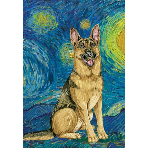 German Shepherd - Best of Breed Van Gogh Garden Flag