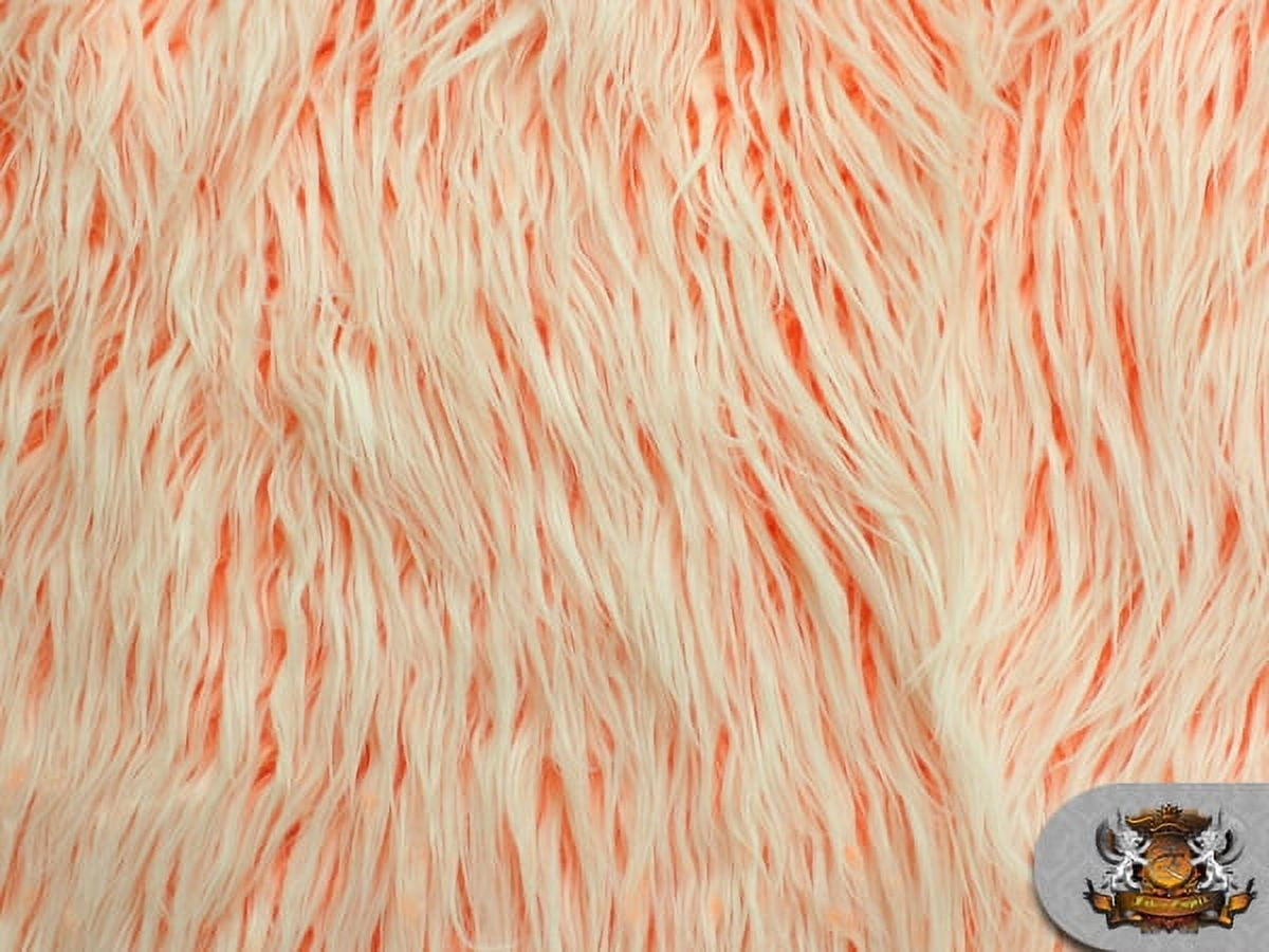 Faux Fur Long Pile ULTRA MONGOLIAN 2 TONE CARROT Fabric / 64" W / Sold by the yard