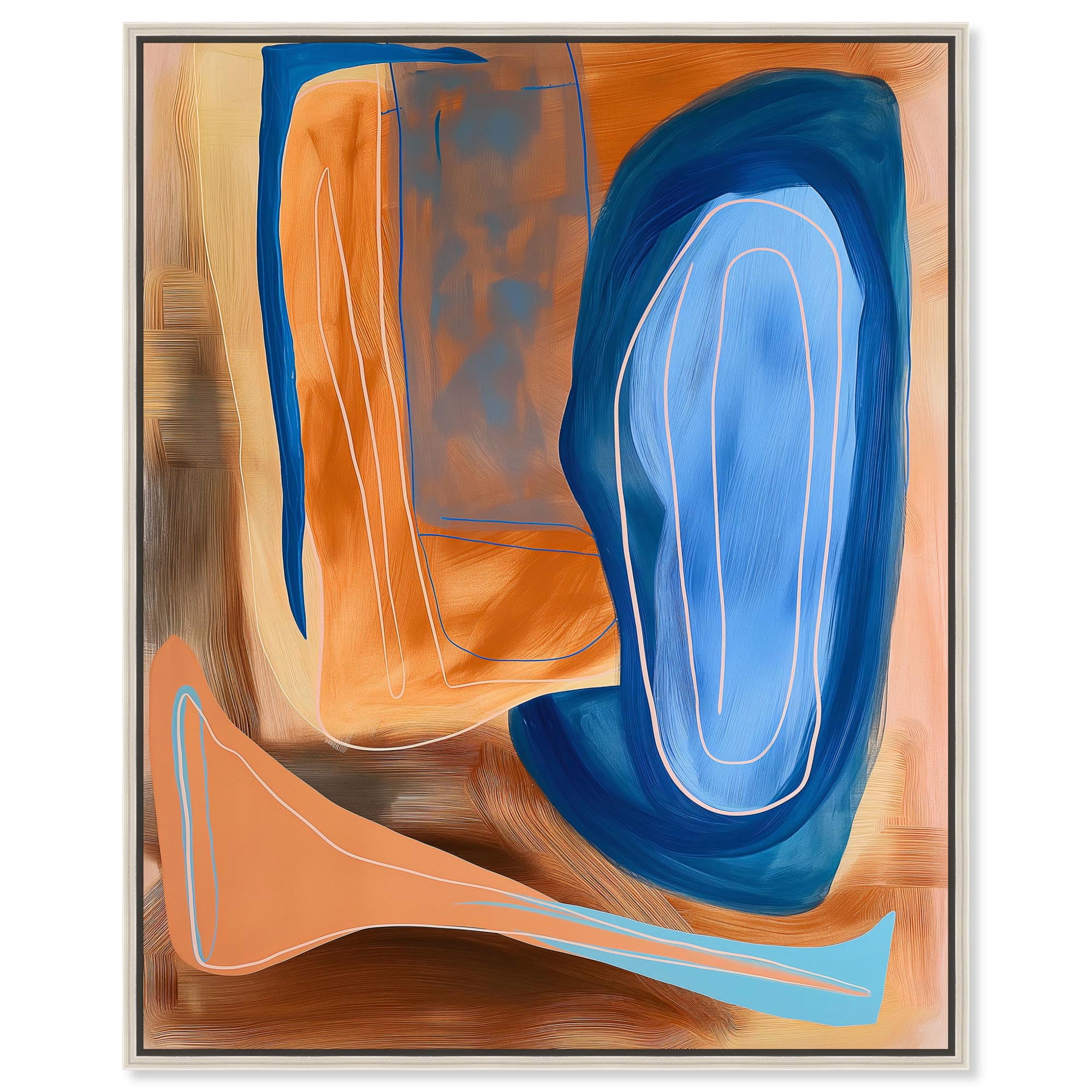 An Abstract Oil I Canvas Contemporary Art by Art Remedy Silver Frame 24 x 30