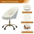thumbnail image 6 of Velvet Home Office Chair Tina's Home Swivel Accent Chair Adult Makeup Chair Metal Leg Bedroom, Ivory, 6 of 6