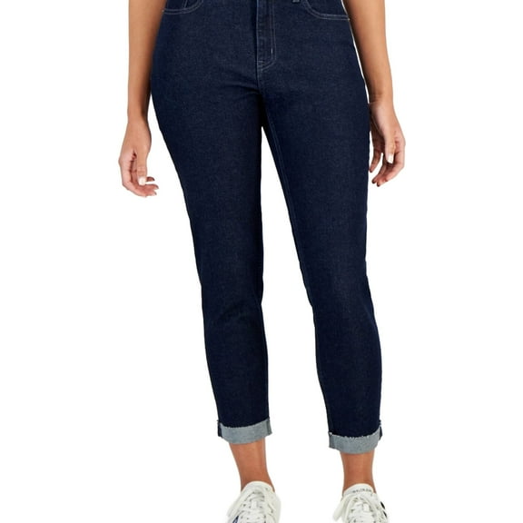 Calvin Klein Womens Tapered Slim Fit Jeans, Blue, 25