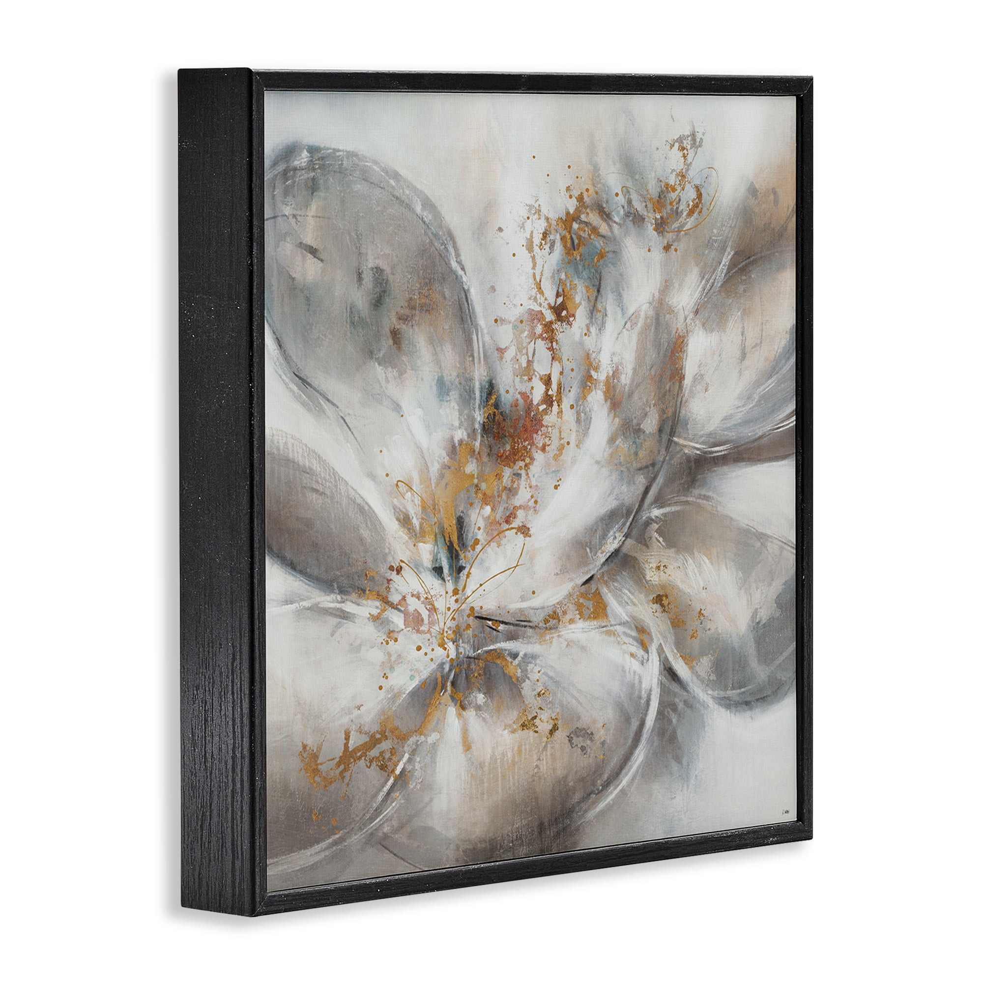 Stupell Industries Abstract Flower Bloom Painting Botanical & Floral Painting Black Framed Art Print Wall Art, 24 x 24