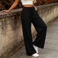 thumbnail image 6 of Tsivenald Sweatpants for Women Wide Leg High Waisted Sweat Pants Drawstring Elastic Waist Lounge Pants with Pockets Casual Comfy Pants, 6 of 9