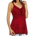 thumbnail image 3 of Sakkas Amelia Stonewashed Rayon Tank Top - Raspberry - One Size, 3 of 4