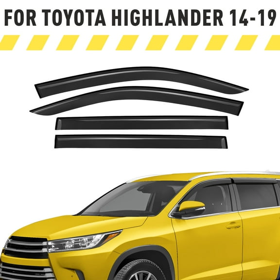 AEROGUYS Tape-On Window Deflectors Extra Durable Window Visors Rain Guards Fit for Toyota Highlander 2014-2019, Sun Visors, Wind Deflectors, Vent Visors, Car Accessories - 4pcs. AG0119