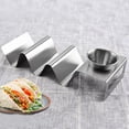 thumbnail image 7 of Ludlz Taco Holder Stand 2 Grids/3 Grids Stainless Steel Heavy-duty Stable Structure Wear Resistant No Deformation Taco Stand for Tacos Sandwiches, 7 of 7