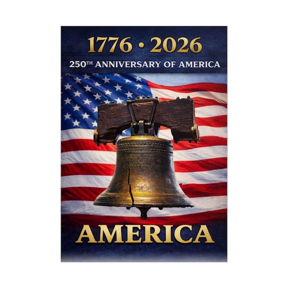 Liberty Bell 1776-2026 Anniversary Poster, Rolled Poster, American Flag, 250th, 8x12 UNFRAMED