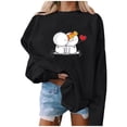 thumbnail image 2 of Baqcunre Crewneck Sweatshirts Casual Hoodless Sweater Love Printing Pullover Loose Sweater(Black S-XXL),Womens Sweatshirt Graphic Sweatshirts For Women Womens Tops Valentine'S Day Shirts For Women, 2 of 4