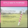 thumbnail image 4 of Tees de golf de bambú Double-D Golf, rosa y blanco a rayas, 4 of 6
