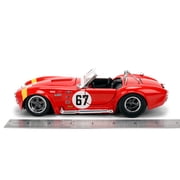 Jada Toys BIGTIME MUSCLE 1:24 1967 Shelby Cobra Die-cast Car – Opening Doors, Hood, Trunk, Rubber Tires(Red)