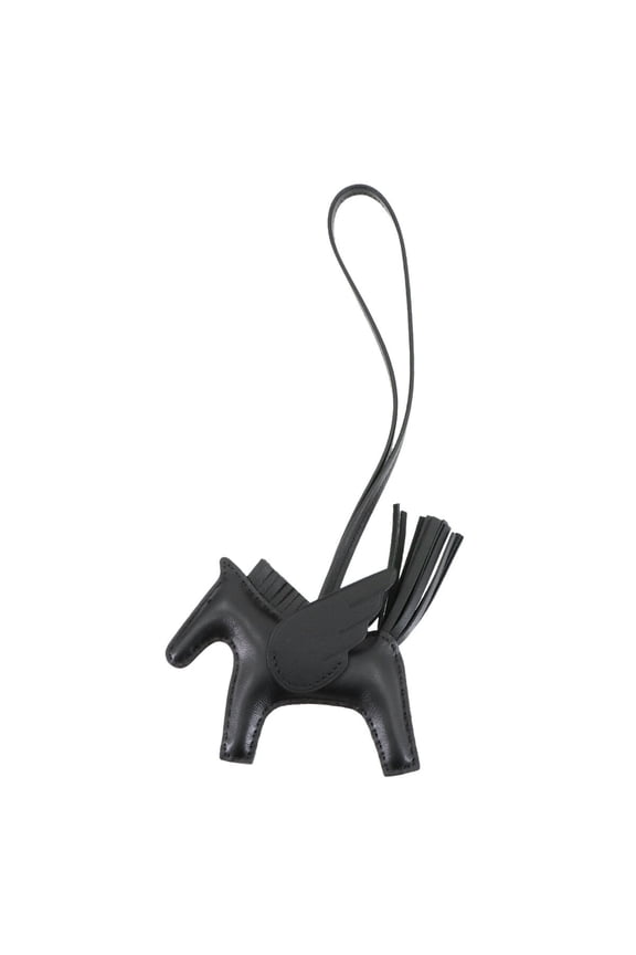 Pre-Owned Hermes Herms So Black Rodeo Pegasus PM Bag Charm, Anjo Miro K Stamp,