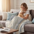 thumbnail image 4 of Beige Grey Throw Blanket for Couch, Soft Lightweight Flannel Fleece Blanket, Abstract Mottled Art Retro Modern Painting Microfiber Plush All Season Decorative Blankets Gifts for Sofa Bed 50"x60", 4 of 9