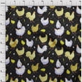 thumbnail image 4 of oneOone Cotton Jersey Black Fabric Hen Fabric For Sewing Printed Craft Fabric By The Yard 58 Inch Wide-9W, 4 of 6