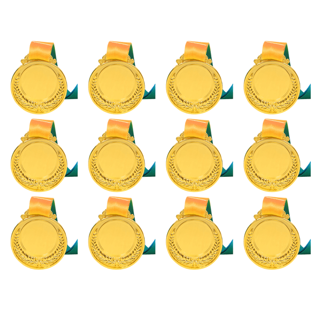 Premio Oro 2 Pulgadas Con Cinta para El Cuello Redonda Fiestas Competiciones (oro)