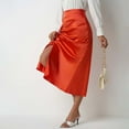 thumbnail image 4 of RUTAYY High Waist Split Satin Pleated Solid Color Bodycon Skirt For Women Flowy Swing Skirts, 4 of 5