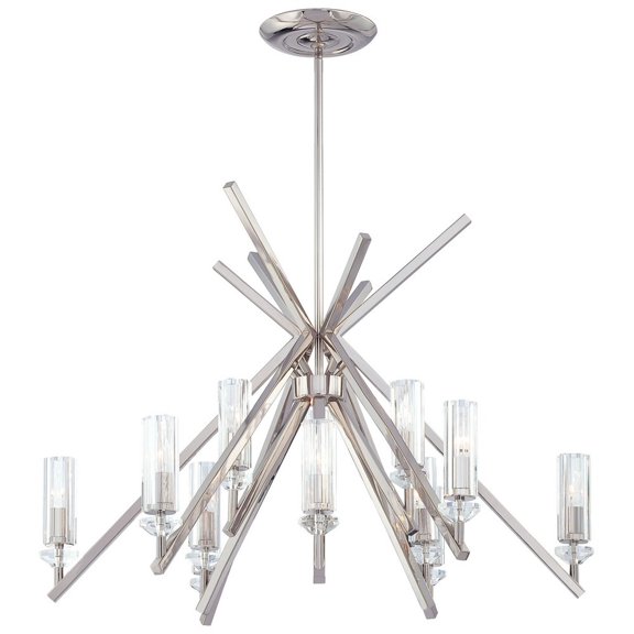 Minka Metropolitan Lighting - Fusano - Nine Light Chandelier Polished Nickel
