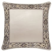 Landon Piped Pieced Woven Jacquard Medallion Gold Beige European Sham Sham Piped European