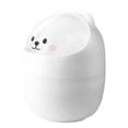 thumbnail image 1 of Bote de Basura, Bote de Basura con Forma de Oso Lindo, Bote de Basura de Escritorio de Dibujos Animados de Gran Capacidad con Tapa, Contenedor de Basura con para baño, Cocina, Blanco, 1 of 5
