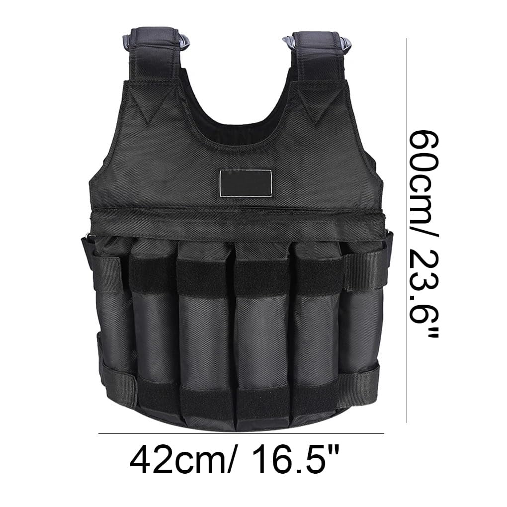 Weighted Vest,50KG Weight Jacket Exercise Weightloading Training Waistcoat for Boxing Workout Fitness Running Weightlifting Training Powerlifting (Not Include Load-Bearing Material)
